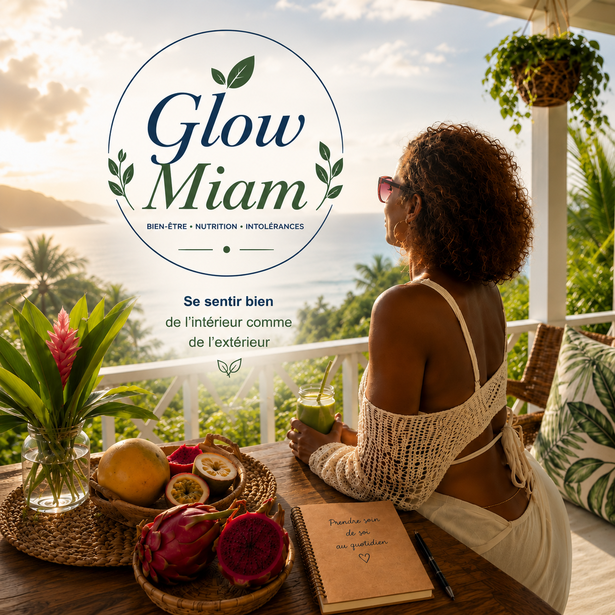 Univers Glow Miam en Martinique, ambiance tropicale et bien-être